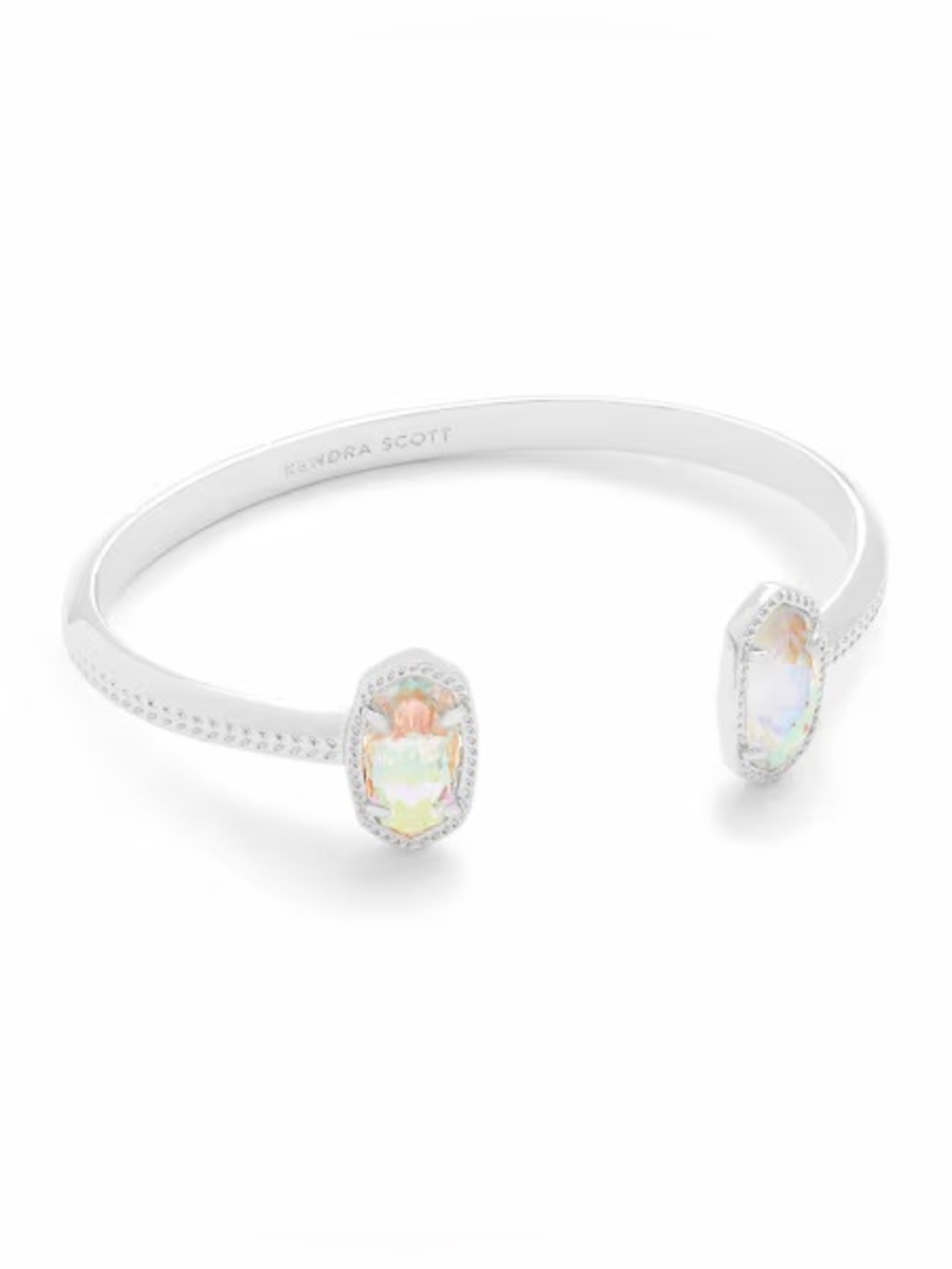 Kendra Scott Elton Silver Cuff Bracelet in Dichroic Glass NWT